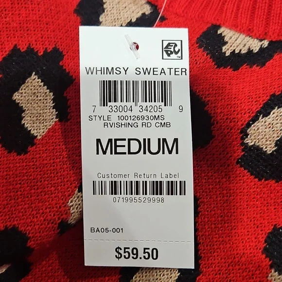 Charter Club Red Leopard Print Sweater - Picture 10 of 12